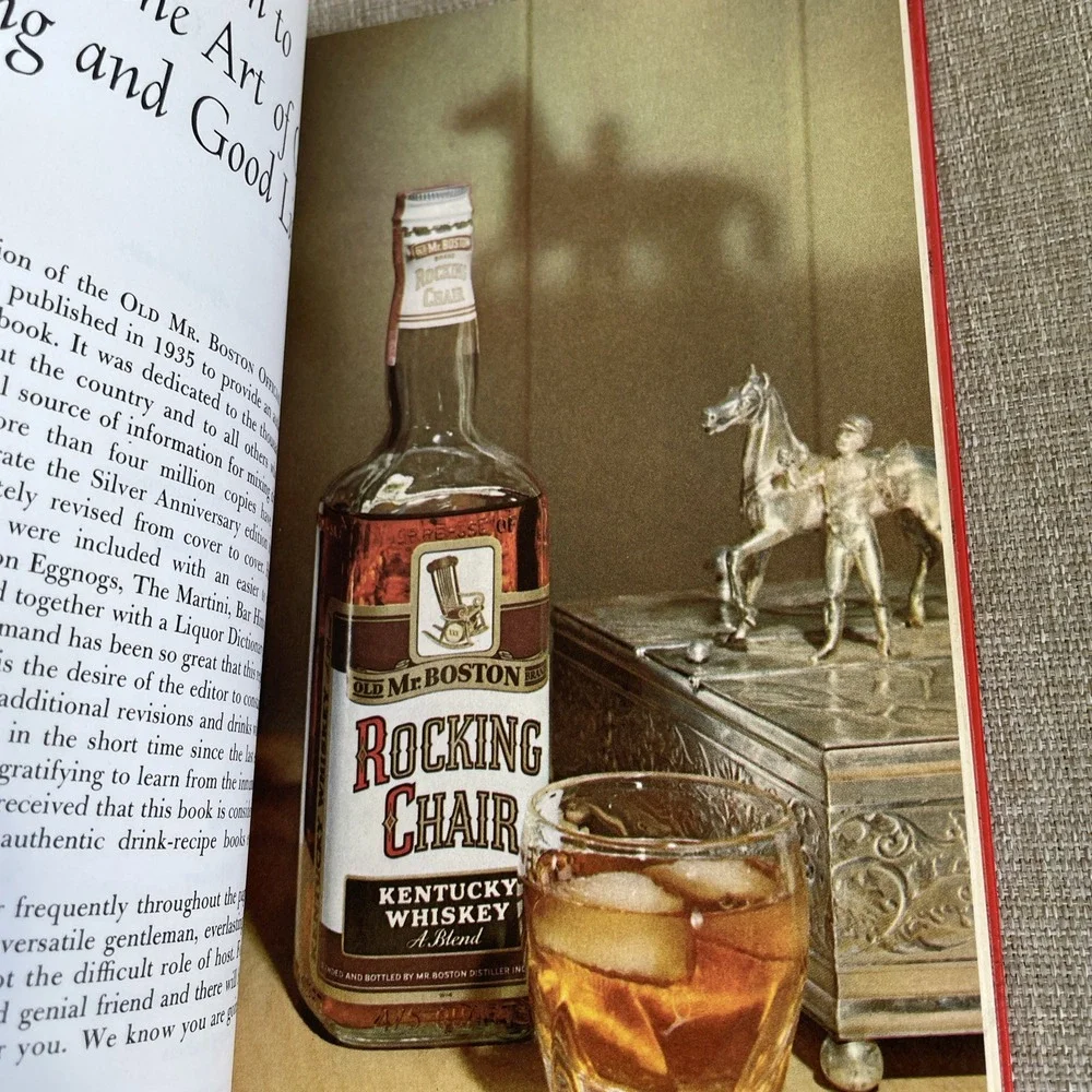Old Mr. Boston DeLuxe Official Bartender's Guide 1967 Hardcover Book Vintage Red